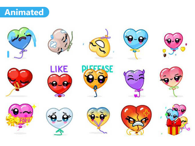 Beautiful Heart Emoji Animated Stickers Pack for Telegram