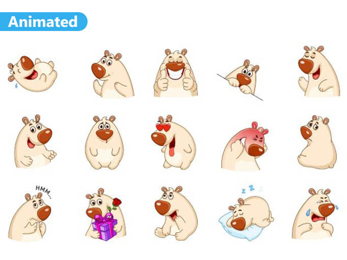 Chestnut The Bear Animated Stickers Pack for Telegram