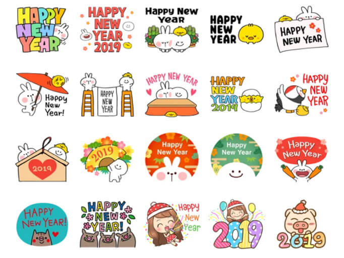 Happy New Year 2019 Stickers Pack for Telegram