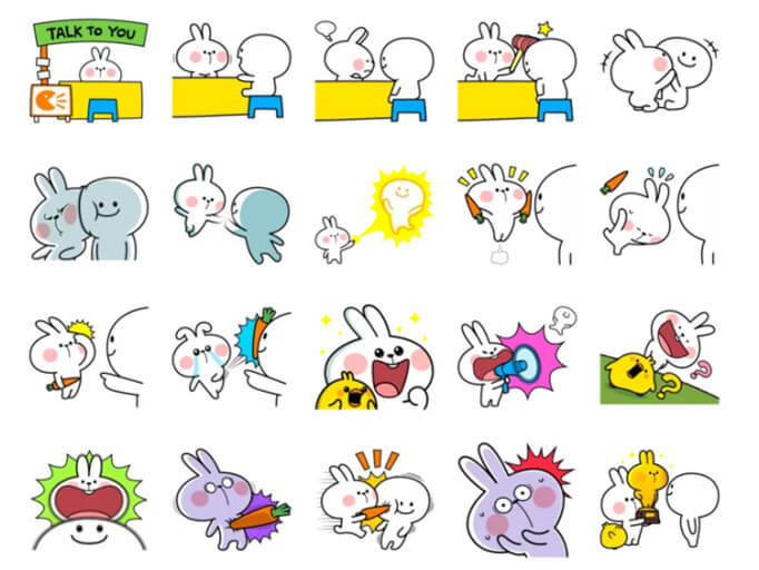 Spoiled Rabbit 6 Stickers Pack for Telegram
