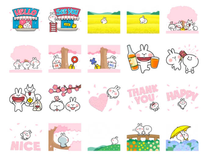 Spoiled Rabbit Spring Stickers Pack for Telegram