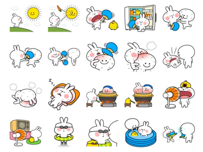 Spoiled Rabbit Summer Stickers Pack for Telegram