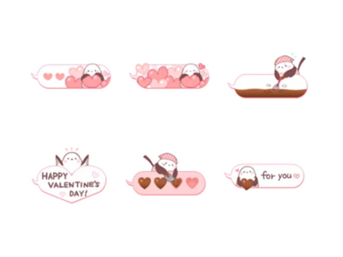 Valentine Heart Cake Stickers Pack for Telegram