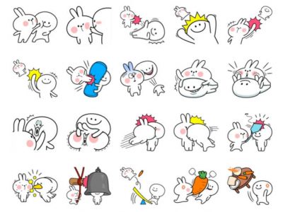 Rabbit Simle Comic Duo Stickers Pack for Telegram