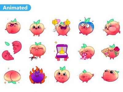 Lovely Peachy Animated Stickers Pack for Telegram